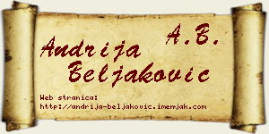 Andrija Beljaković vizit kartica